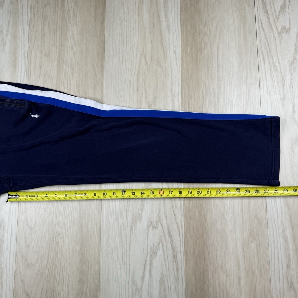 Polo Ralph Lauren Blue Striped Drawstring Cotton Athletic Sweat Pants Men Medium - Picture 14 of 14